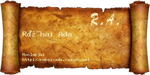 Rábai Ada névjegykártya